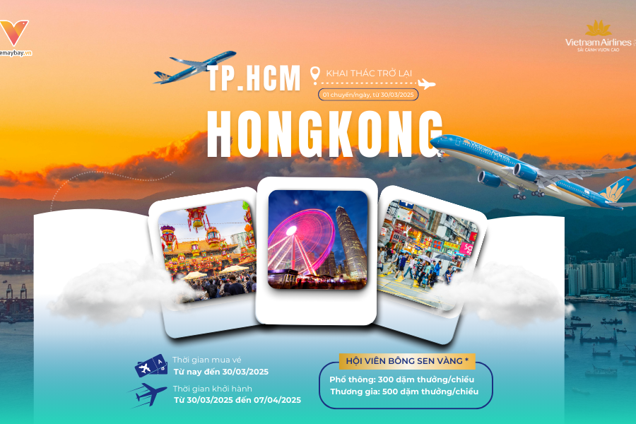 Vietnam Airlines Khai Thác Trở Lại Đường Bay TP. Hồ Chí Minh - Hong Kong